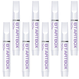 BTArtbox front packaging showing eight adhesive tubes for long-lasting nails