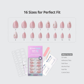 BTArtbox in-use application showing a hand applying a press-on nail for quick salon results