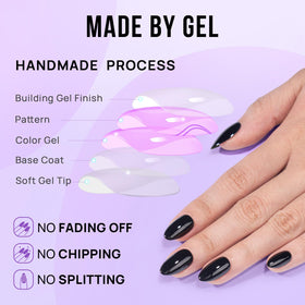 BTArtbox nails in use while typing to show durability and everyday practicality