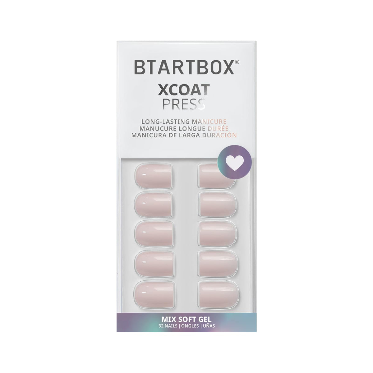 BTArtbox lifestyle shot at a cafe wearing pastel square nails for a polished everyday look