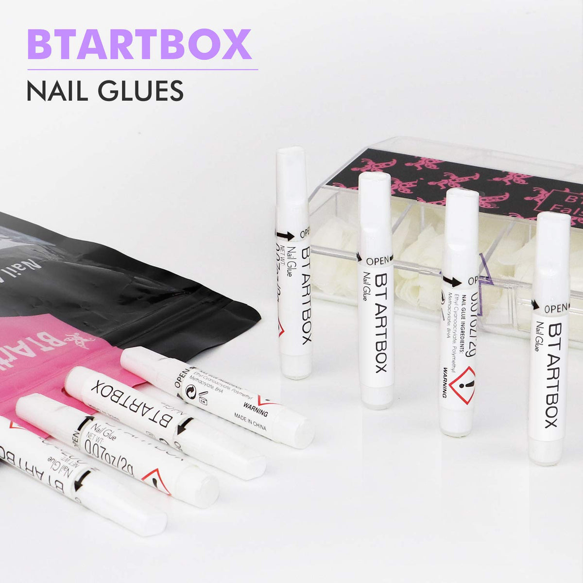 BTArtbox used with rhinestones showing strong hold for nail decorations
