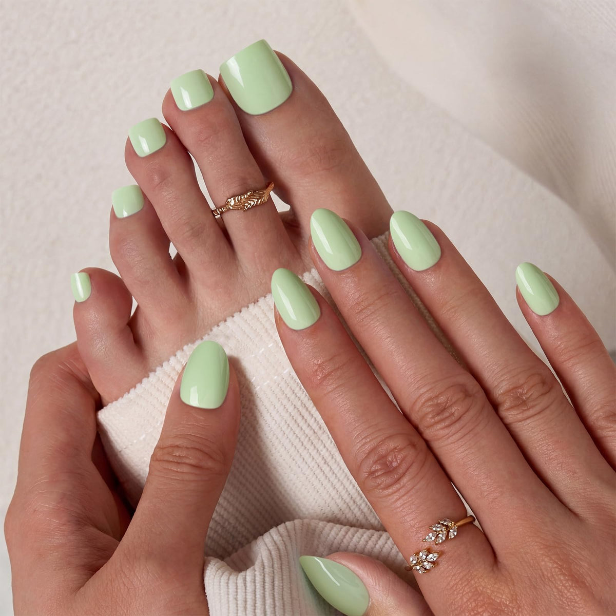 BTArtbox nails applied on hand in lifestyle scene showing neat daily wear