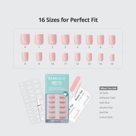 BTArtbox kit contents spread with glue, tabs, file, stick and sizing guide for easy use