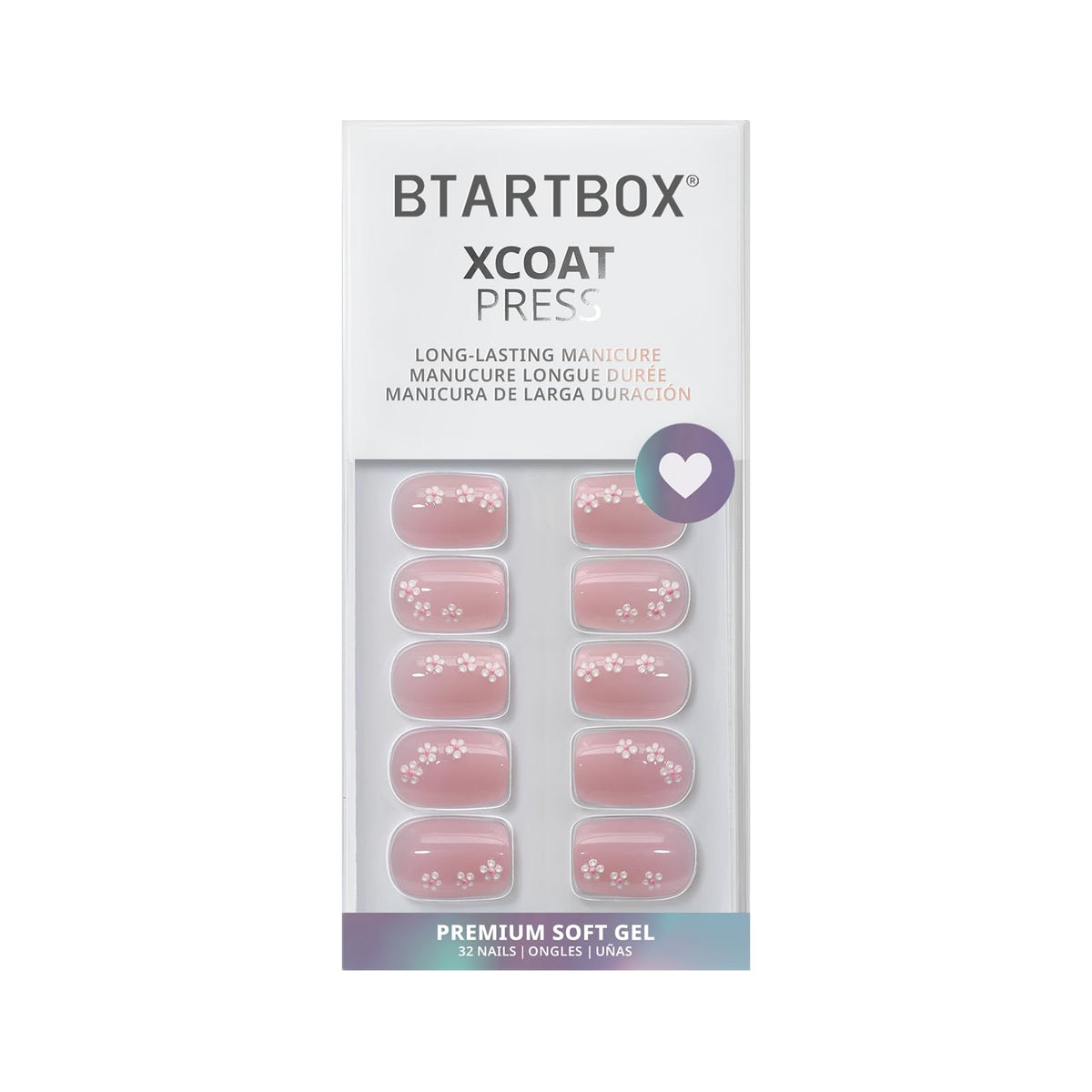 BTArtbox finished manicure displayed on stand showing glossy salon-like finish