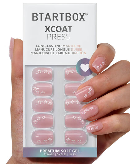 BTArtbox front packaging showing Petalfall short pink nails and included tools