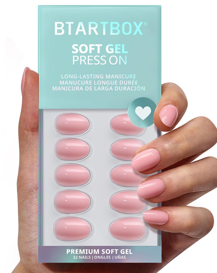 BTArtbox front packaging showing baby-pink Quiet Poise nails and included kit for easy at-home application