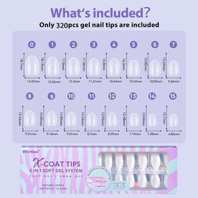 BTArtbox tips next to ruler showing extra short length for subtle extensions