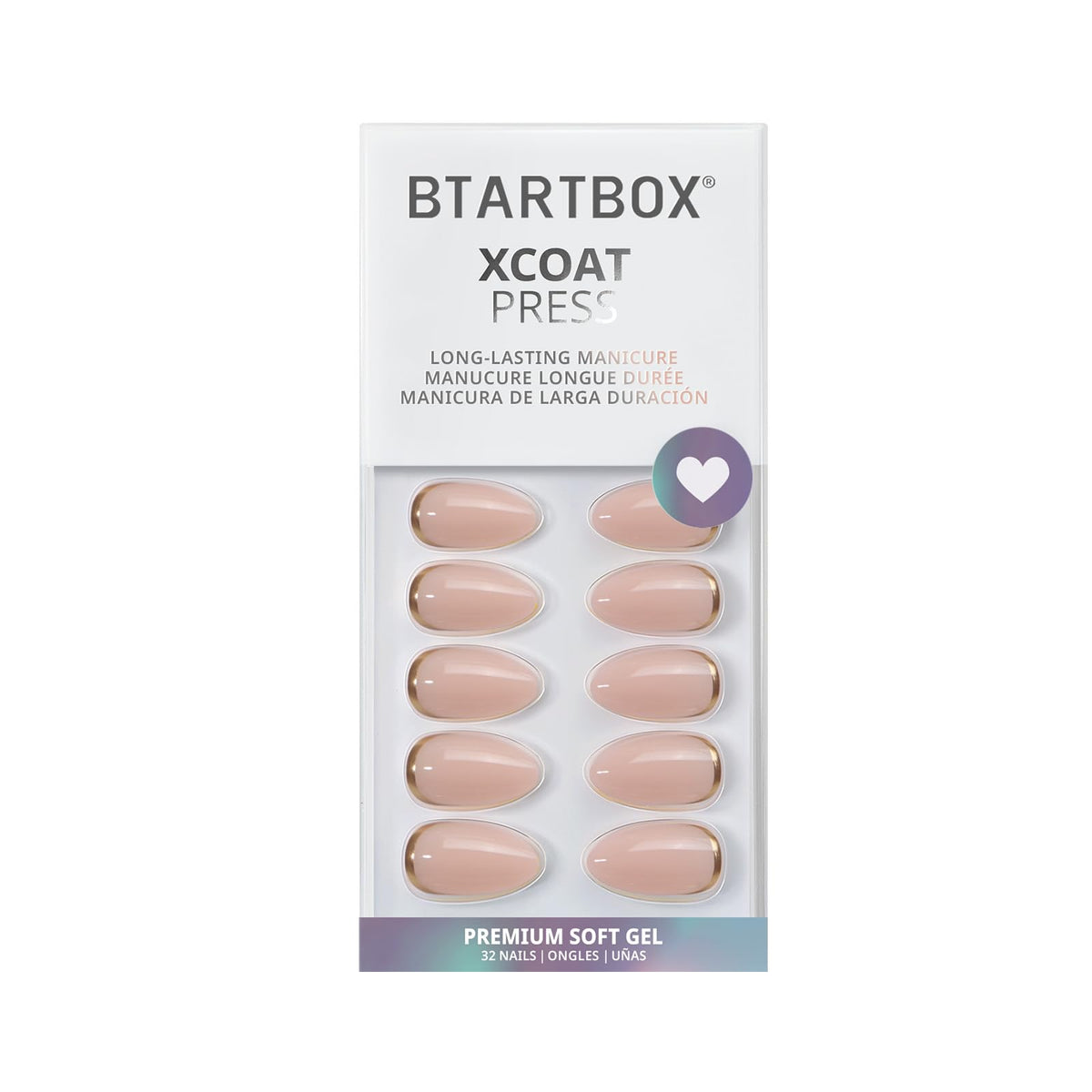 BTArtbox side profile highlighting short almond shape for natural-looking wear