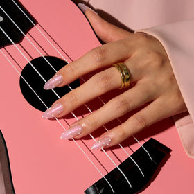 BTArtbox side profile of almond nail shape showing curve and length benefit: realistic silhouette