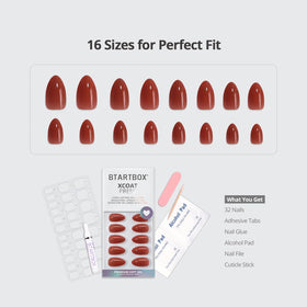 BTArtbox nails arranged by size for accurate fit selection and ease