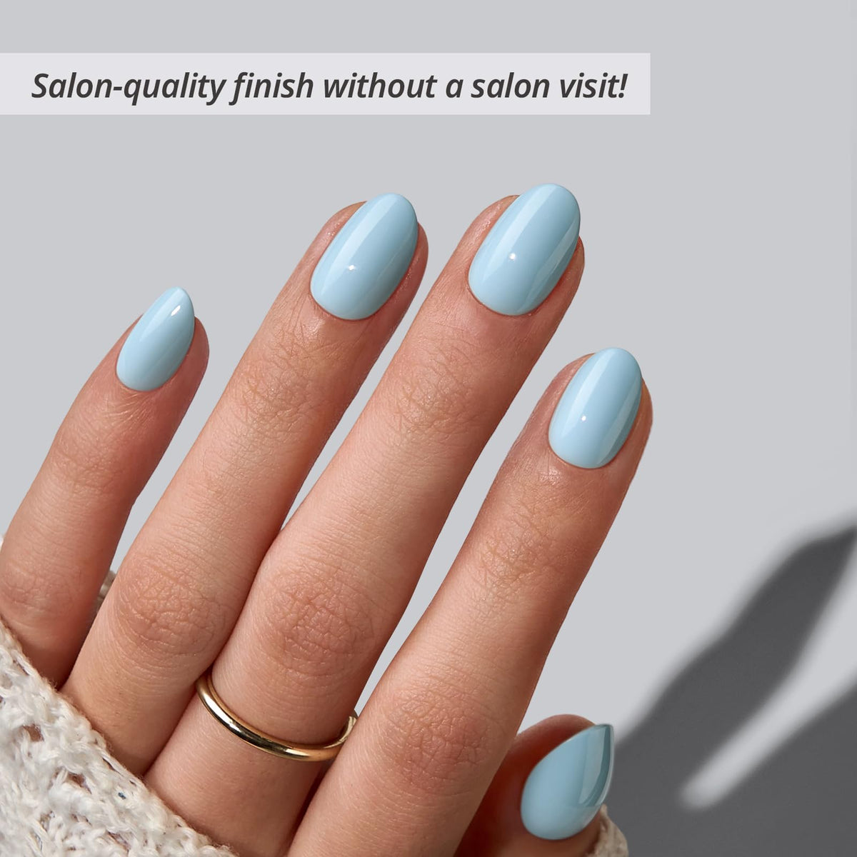 BTArtbox close-up of extra short almond nails showing smooth gradient and realistic edge