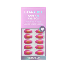 BTArtbox lifestyle shot with sunset outfit illustrating vibrant hot pink and yellow style