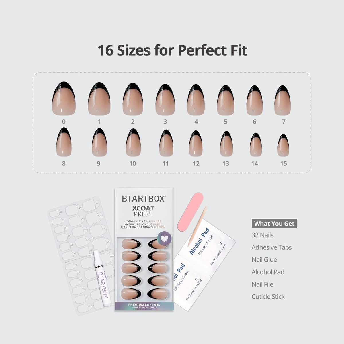 BTArtbox tools and accessories kit showing glue, tabs, file and prep pad