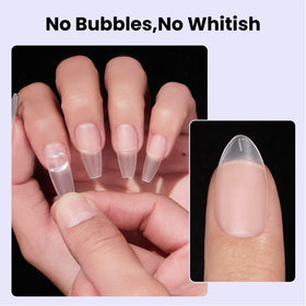 BTArtboxnails application on a fake nail tip demonstrating neat placement and strong initial hold