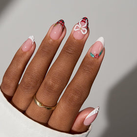 BTArtboxnails model applying builder gel to tips demonstrating salon finish