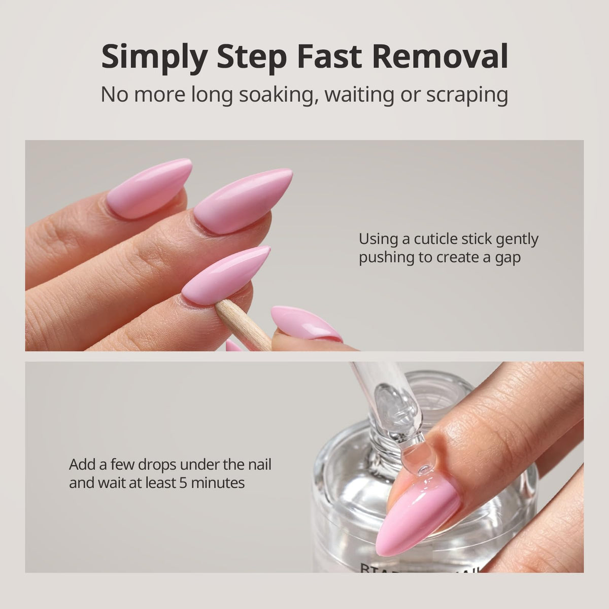 BTArtboxnails clear glue drop on fingertip showing quick-dry, neat application
