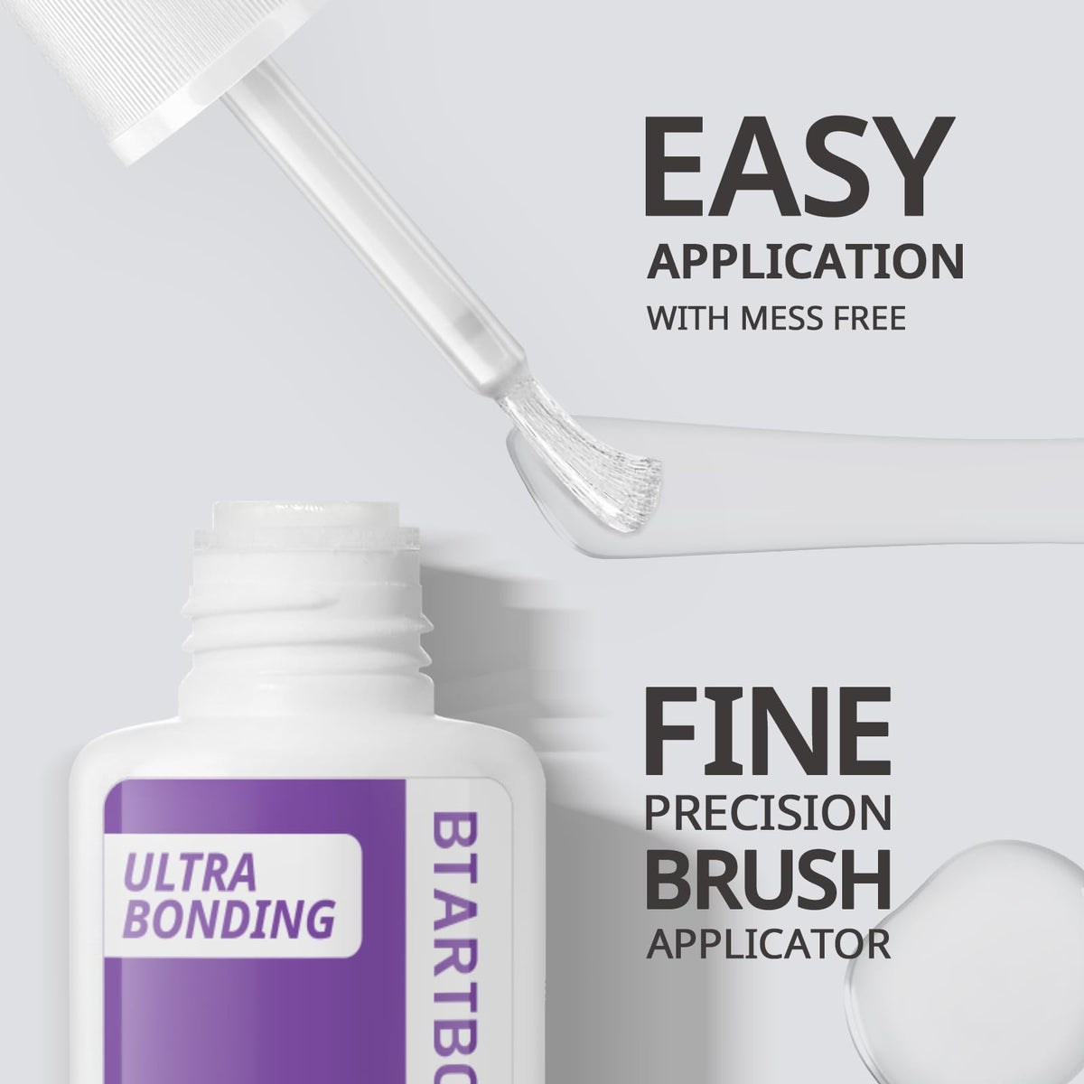 BTArtboxnails clear glue droplet demonstrating quick air-dry clarity
