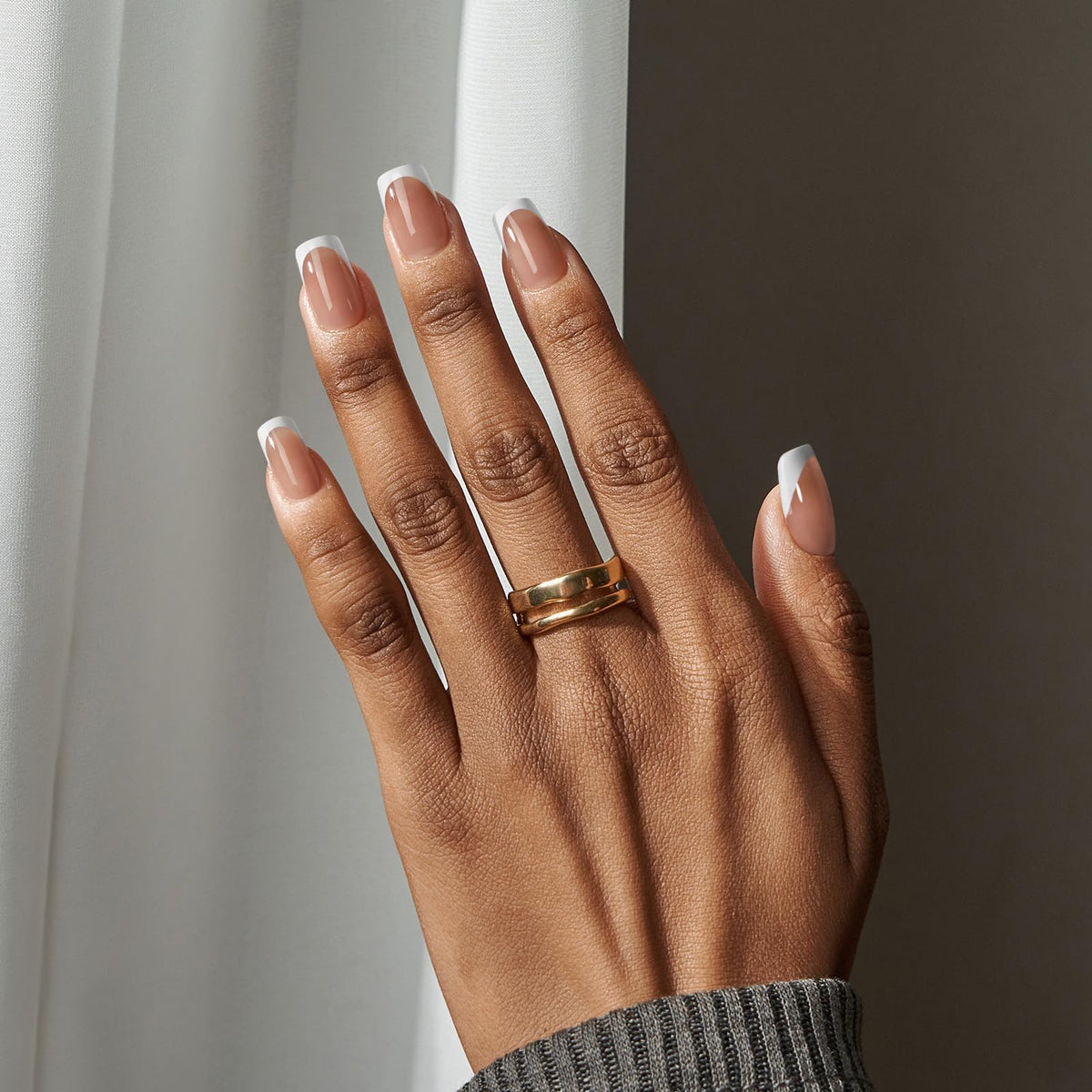 BTArtboxnails close-up of French tip edge showing tapered fit and natural-looking contour benefit