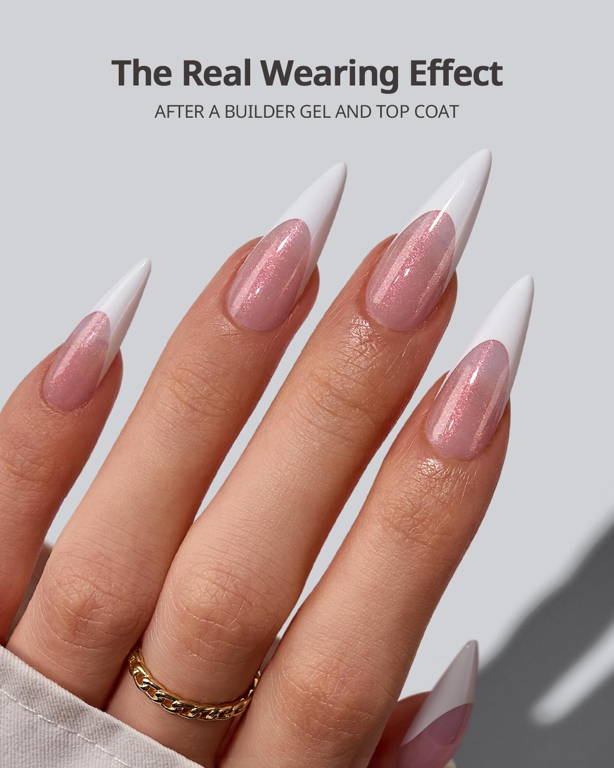 BTArtboxnails close-up of stiletto French tip detail showing precise white tip definition