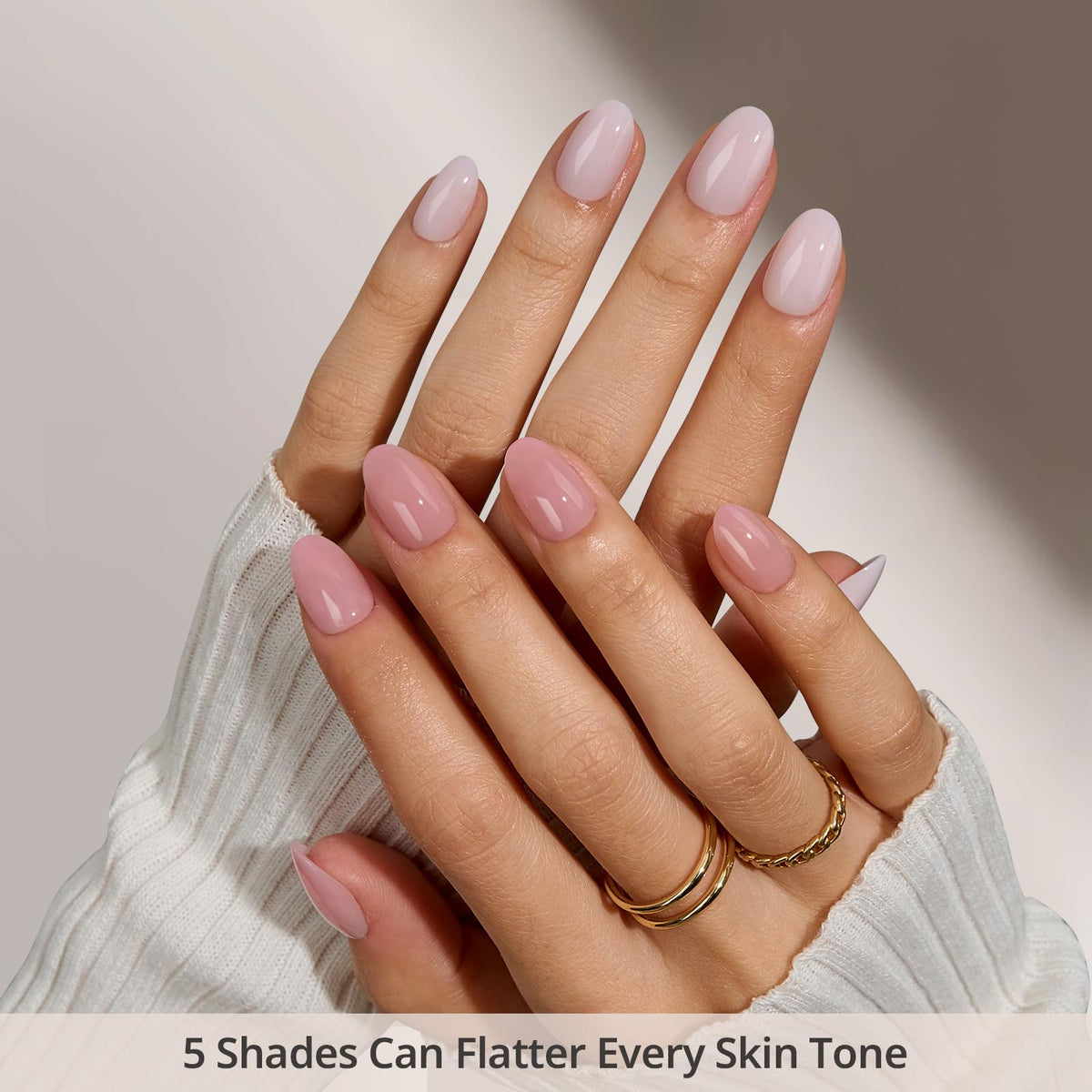 BTArtboxnails five nude shades laid out displaying color options for every skin tone