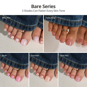 BTArtboxnails five nude shades fanned out to display color range for perfect matches
