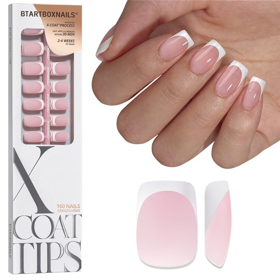 BTArtboxnails front box showing 160-piece French tip kit and quick setup benefit
