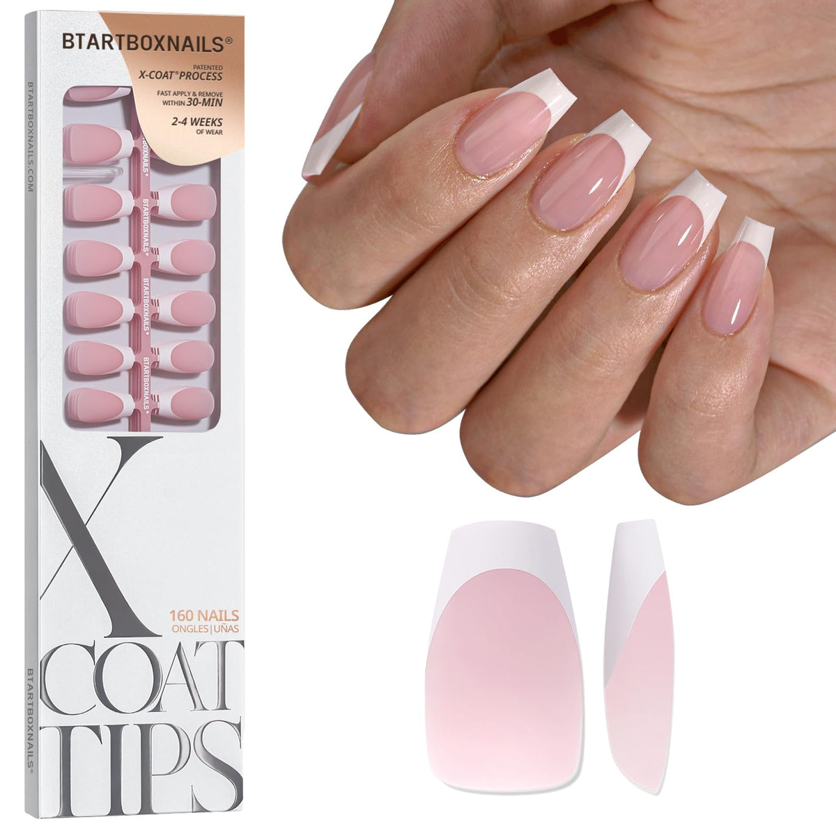 BTARTBOXNAILS front packaging showing full French gel tip kit benefit quick setup