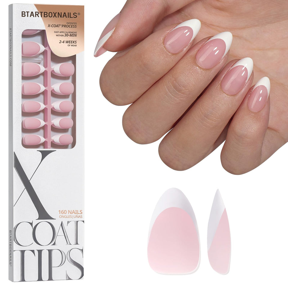BTArtboxnails front packaging showing ready-to-apply French gel tips and benefits