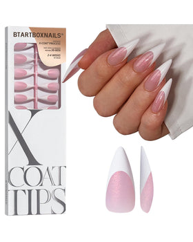 BTArtboxnails kit front packaging showing 96-piece stiletto French set and easy application
