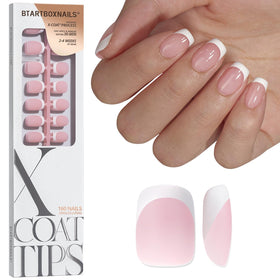 BTArtboxnails front packaging showing 160 French gel press-on nails and benefits