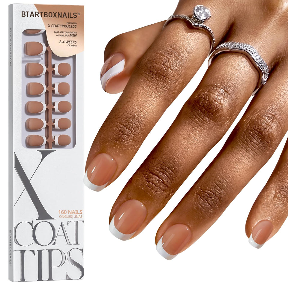 btartboxnails front packaging showing 150 tips and neutral French design benefit fast selection