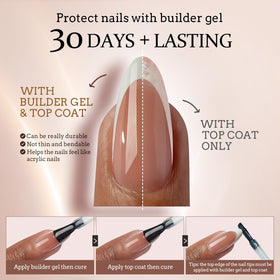 BTArtboxnails tips being cured with builder gel under LED lamp for durable finish