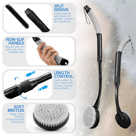 BTideas adjustable handle fully extended to reach shoulders