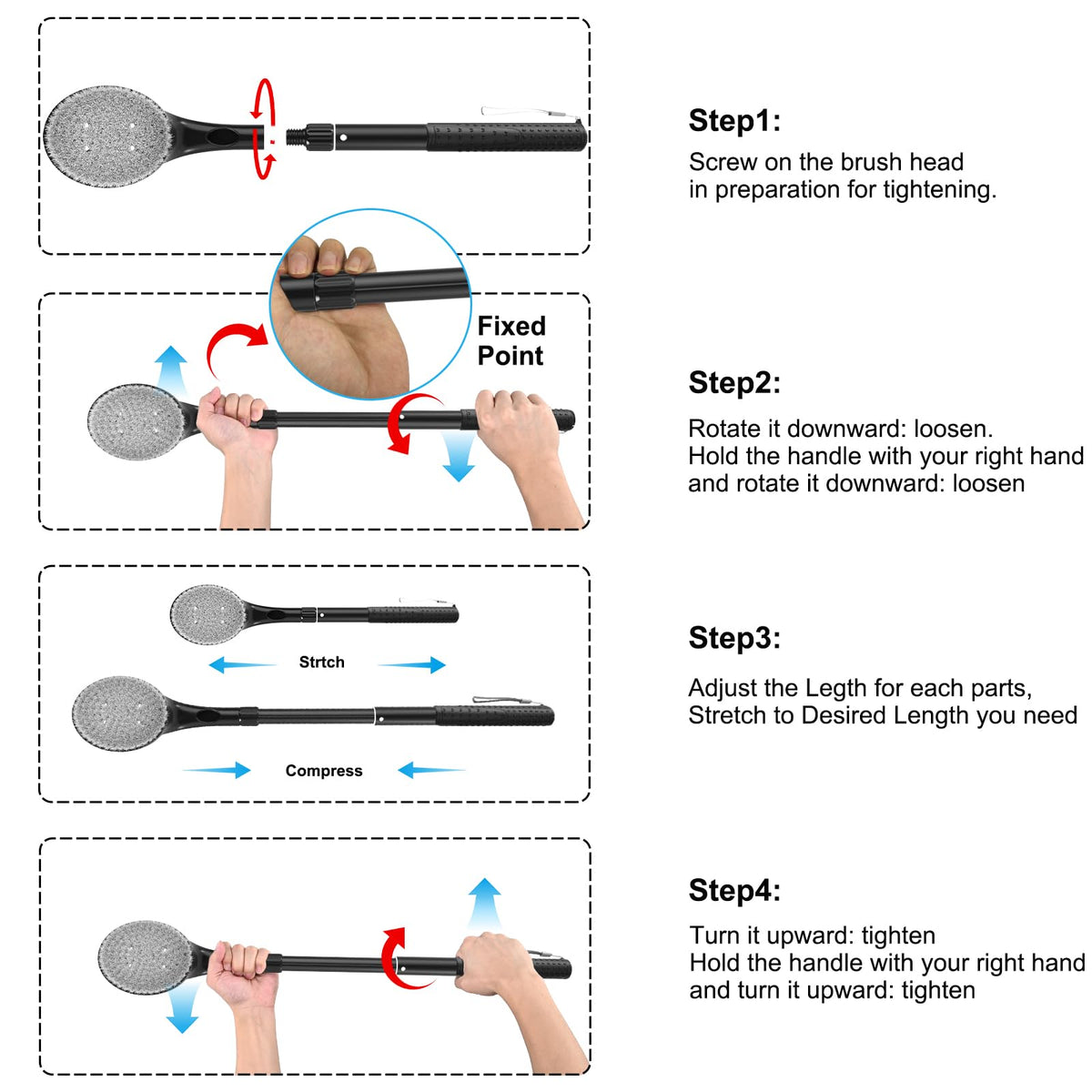 BTideas anti-slip handle detail providing stable grip in wet showers