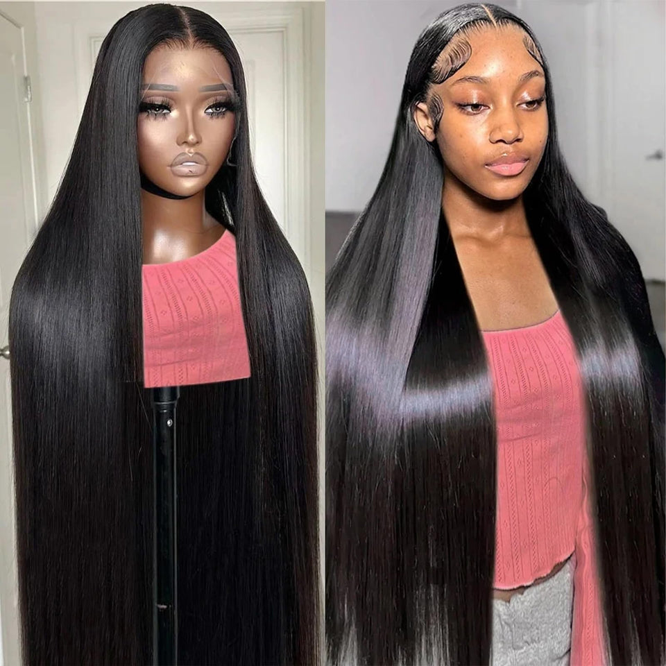 Btomar front view 30-inch wig showing natural hairline and volume