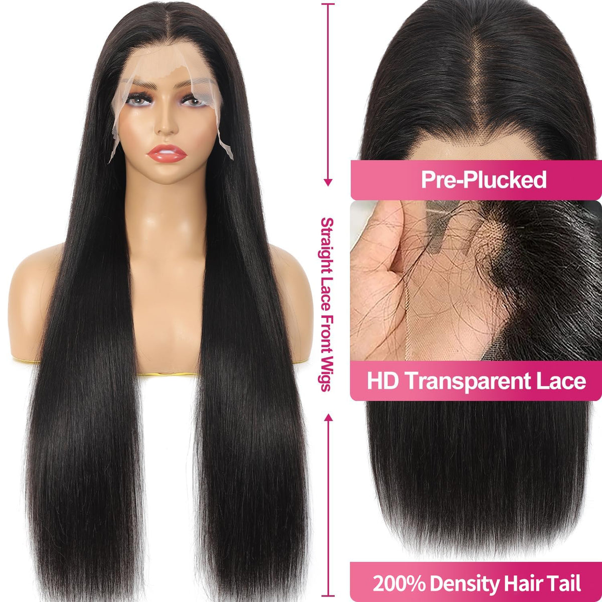 Btomar silky straight texture detail highlighting smooth, shiny finish