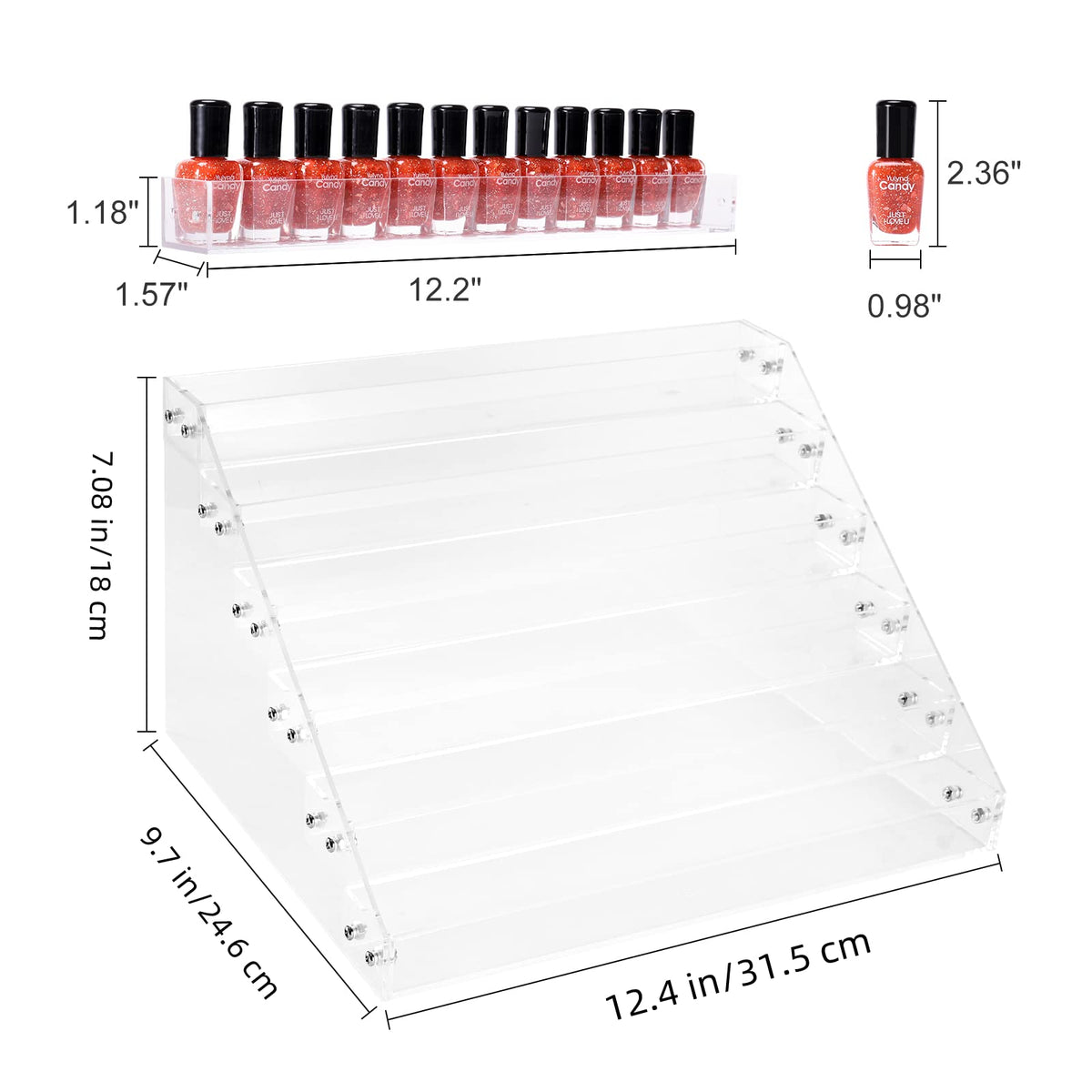 BTremary closeup of tier railing and edge detail ensures bottles stay secure advantage visible labels