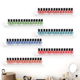 BTremary shelf holding lipsticks and oils to show multipurpose cosmetic storage benefit