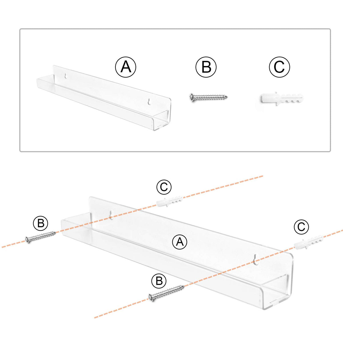 BTremary included anchors and screws laid out for simple wall installation and secure hold