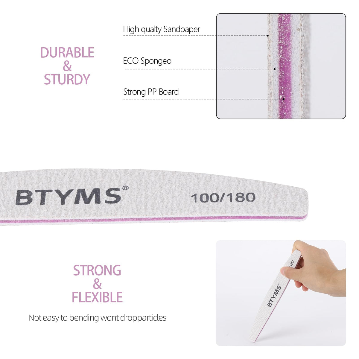 BTYMS filing a nail edge showing smooth finishing benefit
