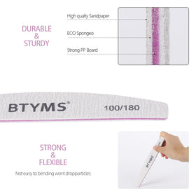 BTYMS filing a nail edge showing smooth finishing benefit