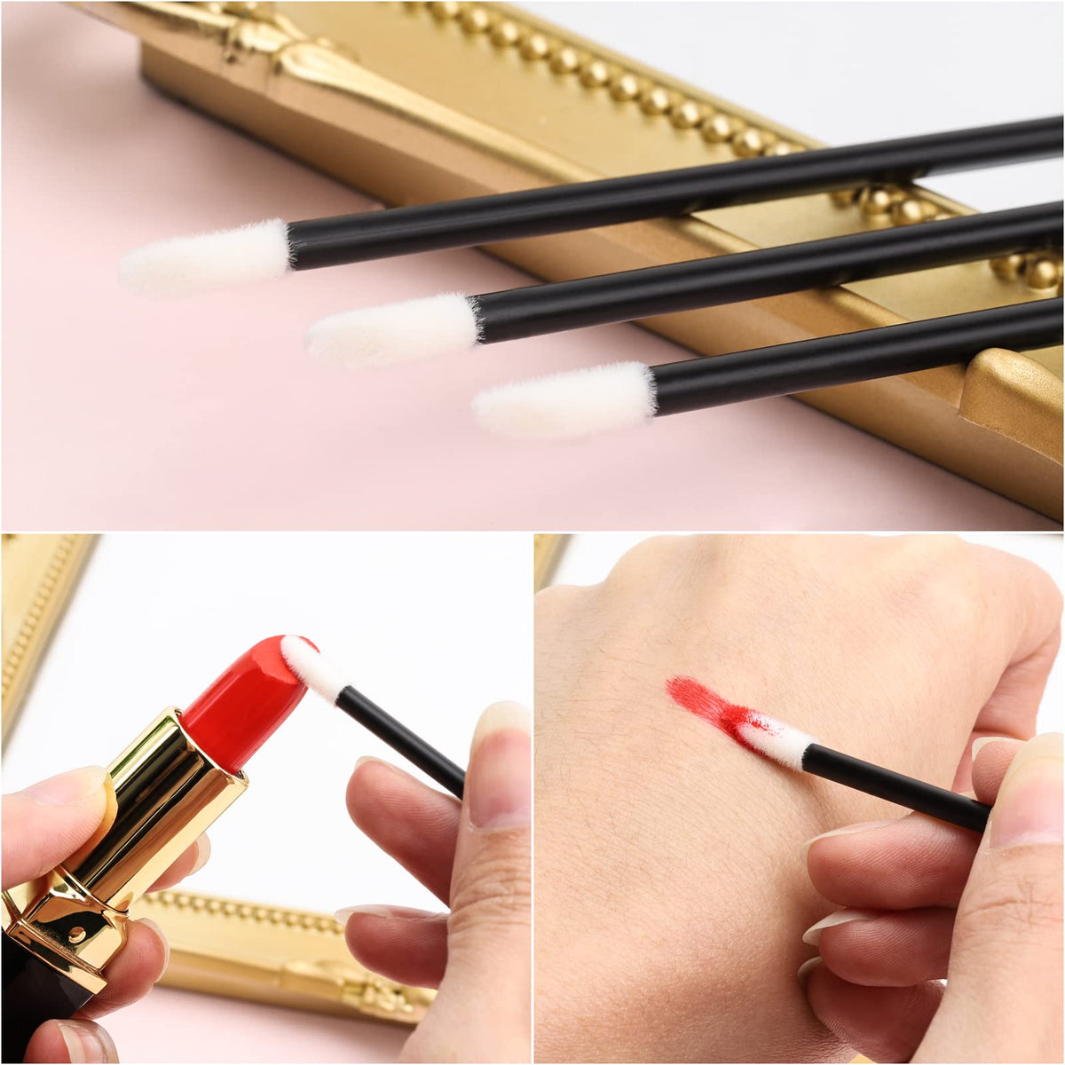 BTYMS wand applying lip gloss for precise, clean product placement