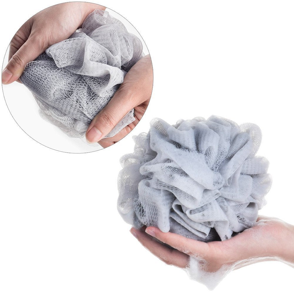 BTYMS loofah creating rich foam with body wash to extend product use and lather fast