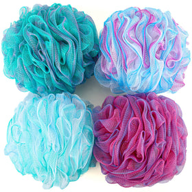 BTYMS front view of XXL loofah showing full puff and coverage benefit