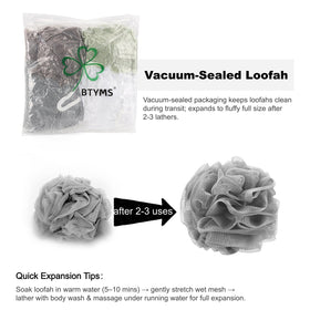 BTYMS vacuum-sealed single pouf package, explains compact shipping