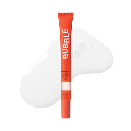 Bubble Skincare front packaging showing product name and size, clear branding benefit