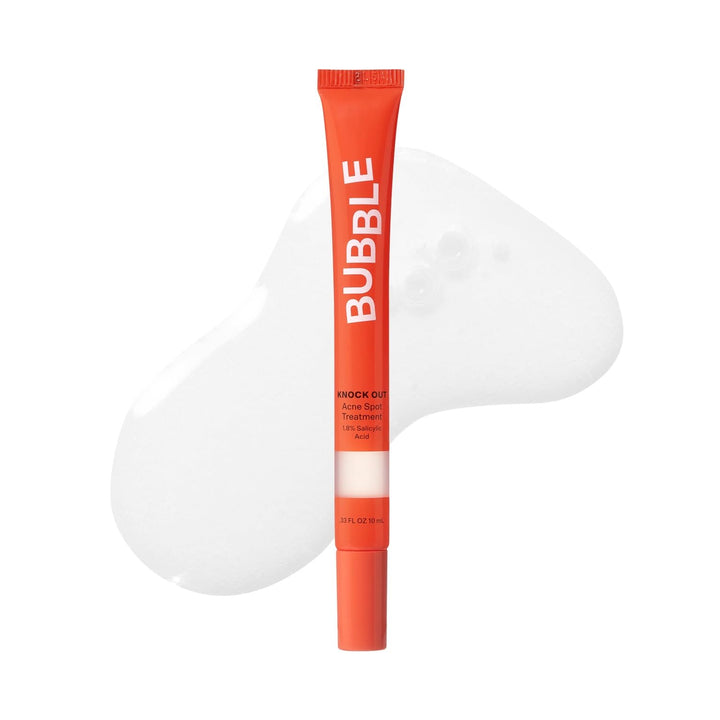 Bubble Skincare front packaging showing product name and size, clear branding benefit