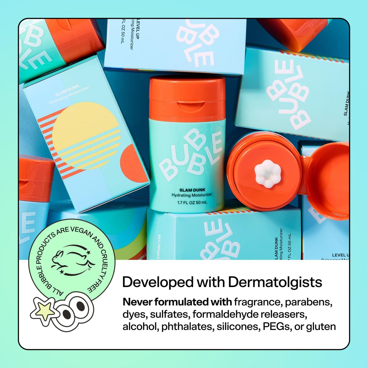 Bubble Skincare placed on bathroom shelf in routine setup for daily use