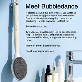 BUBBLEDANCE scrubber next to ruler to show length range and size clarity