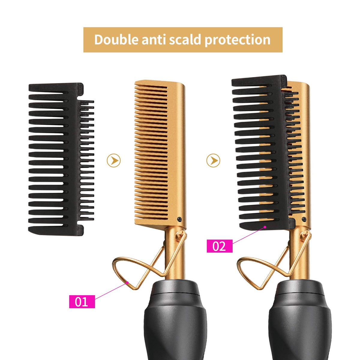 BudiGl comb in use on beard demonstrating precise shaping and control